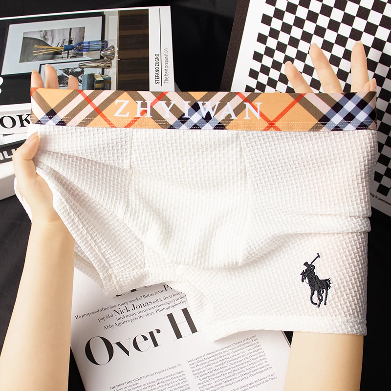 POLO商务休闲冰丝男士内裤男平角裤运动青年男生短裤中腰男短裤衩