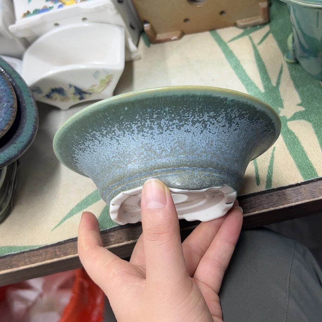 紫砂花盆787号瑕疵15/5cm窑变