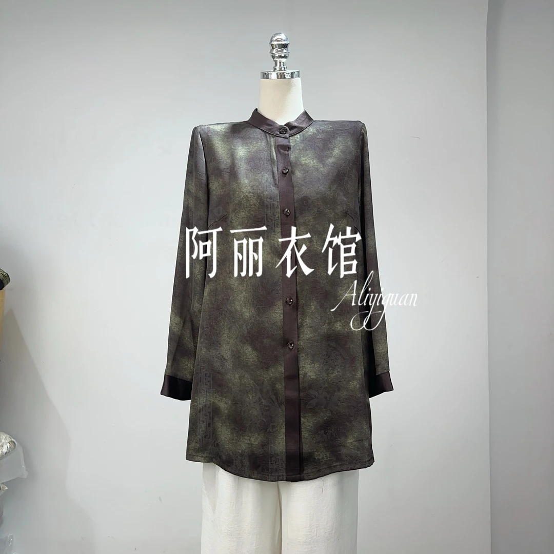 （看好下单不退不换）双面外套复古衬衫印染连衣裙单排多扣