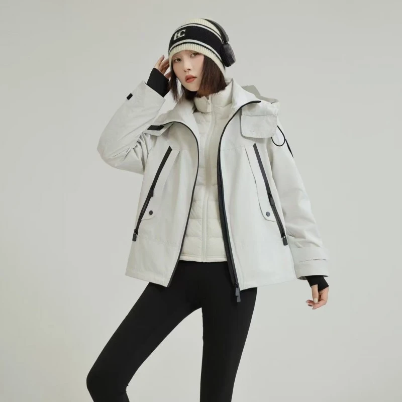 （户外高端鹅绒服）FS1306秋季时尚气质防风加厚两件套保暖羽绒服G