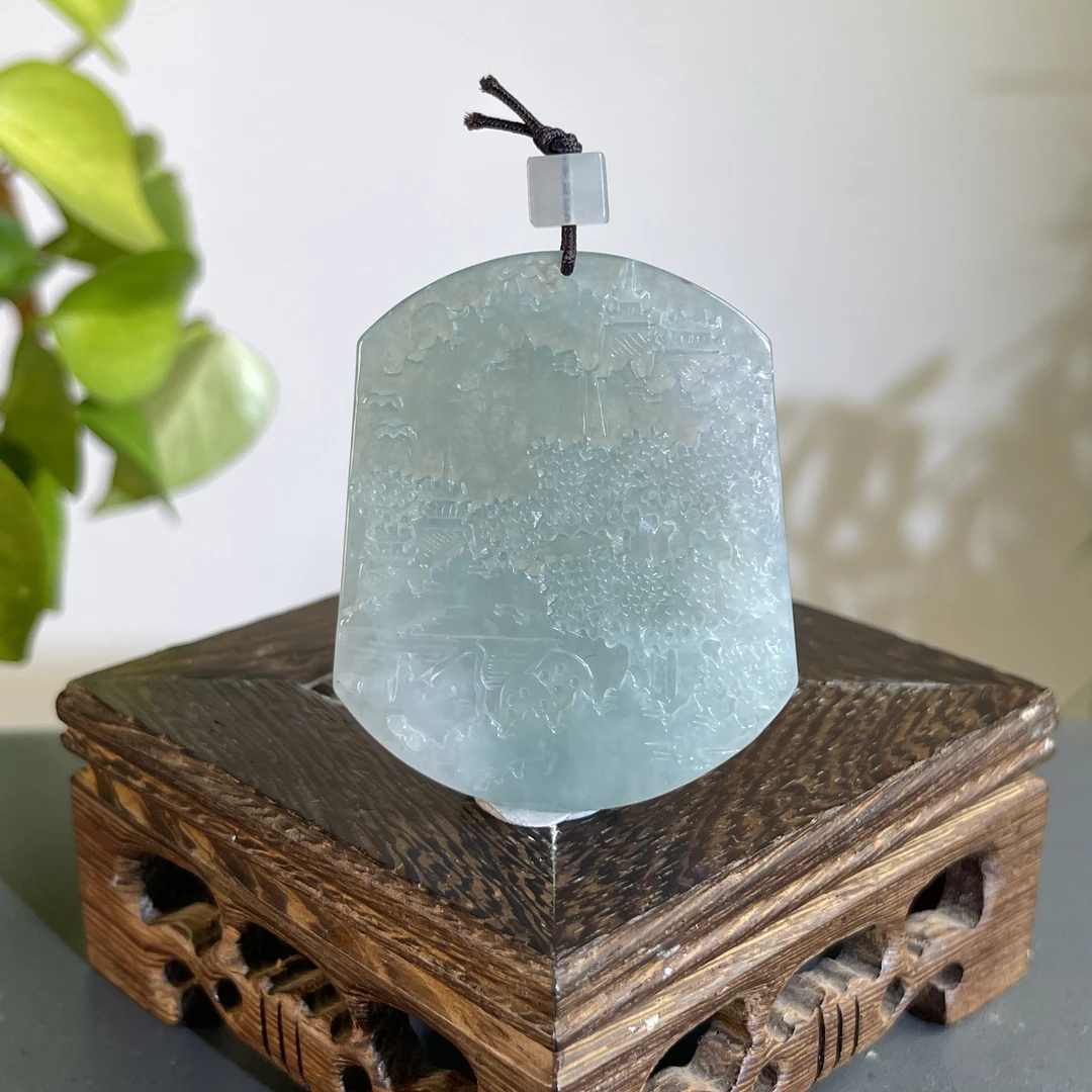 JTA30-72 天然缅甸翡翠A货 山水牌