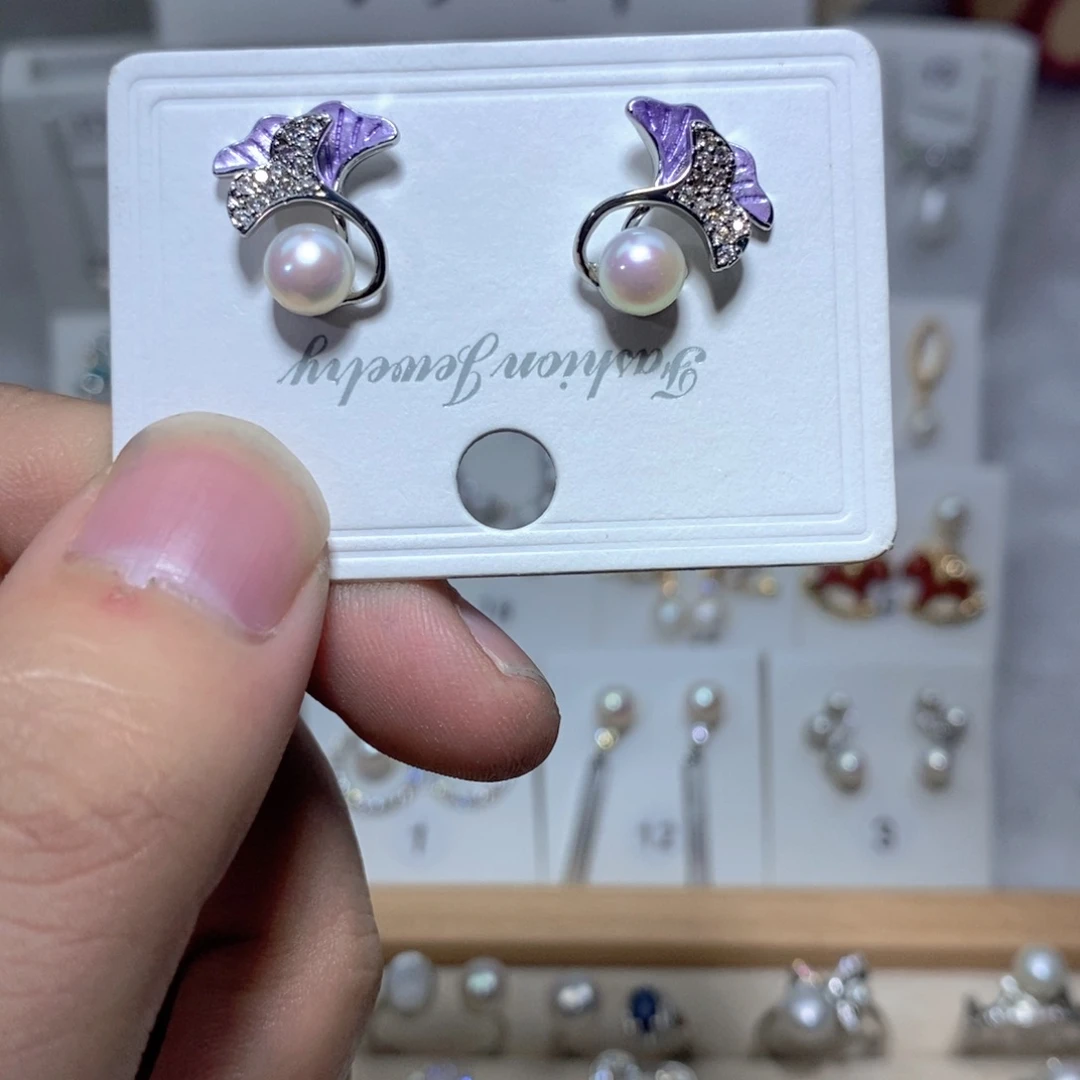 耳饰淡水珍珠银S925镶嵌