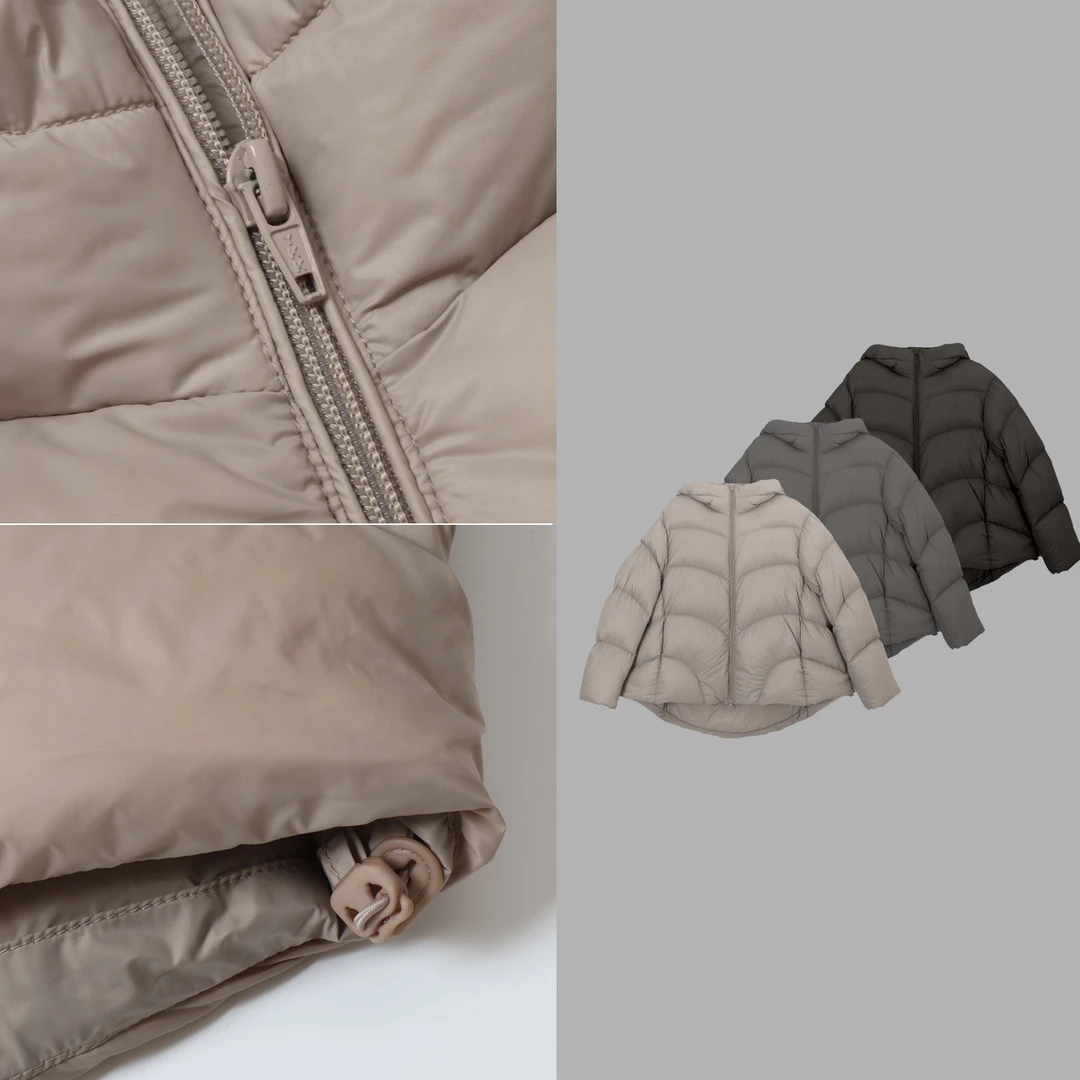 凯特丝蓓3803#【不一】宽松波浪泡芙连帽羽绒服