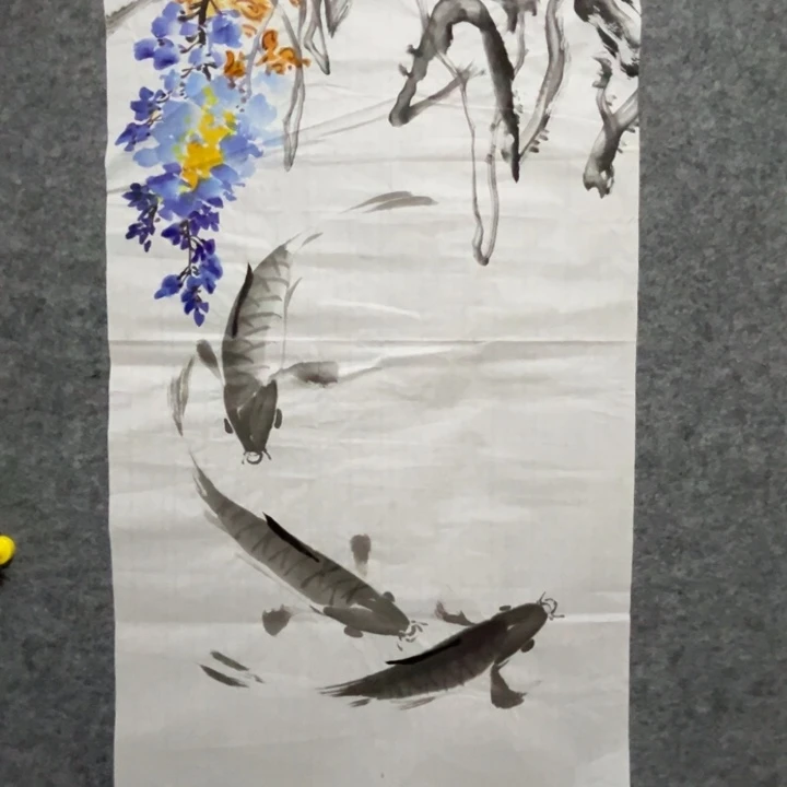 带灯款淄博大鱼书画艺术