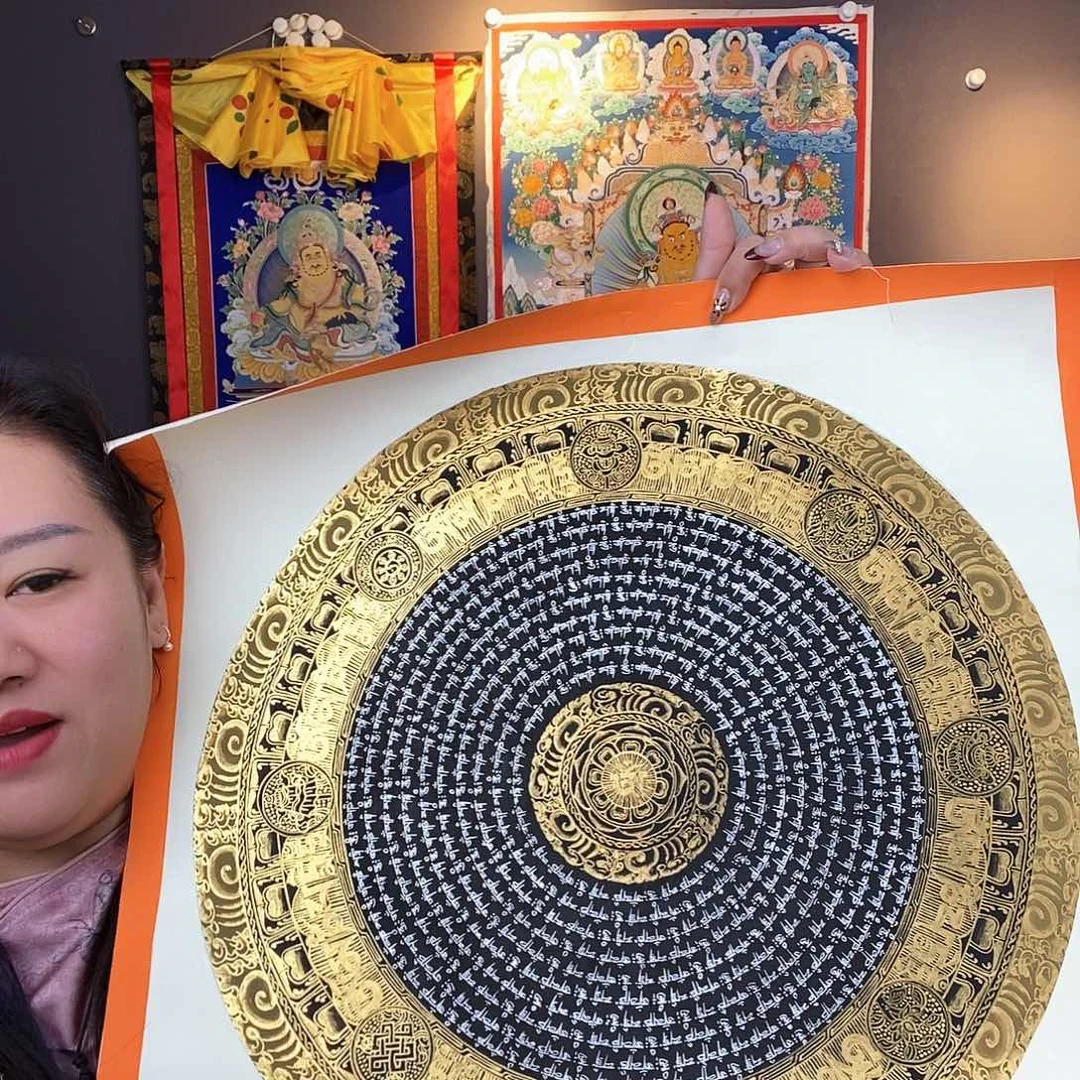 装裱画尼泊尔手绘唐卡画芯