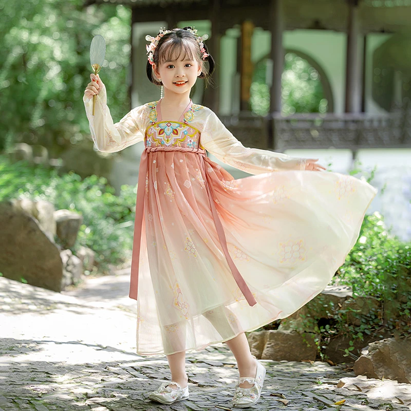 【海棠】女童汉服连衣裙中国风连衣裙春秋古风小女孩仙气襦裙