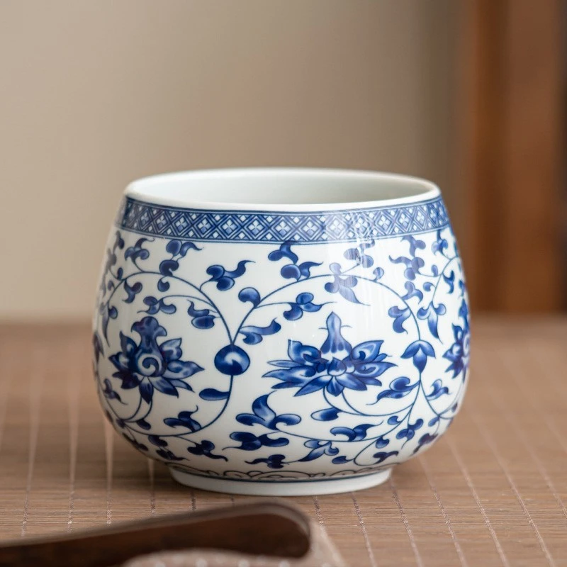 当代 G1254-青花缠枝莲陶瓷茶洗HSFLD