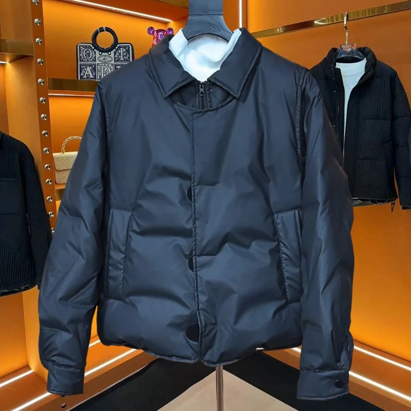 冬季新款时尚假两件棉服男款休闲加厚保暖男女同款绒外套潮