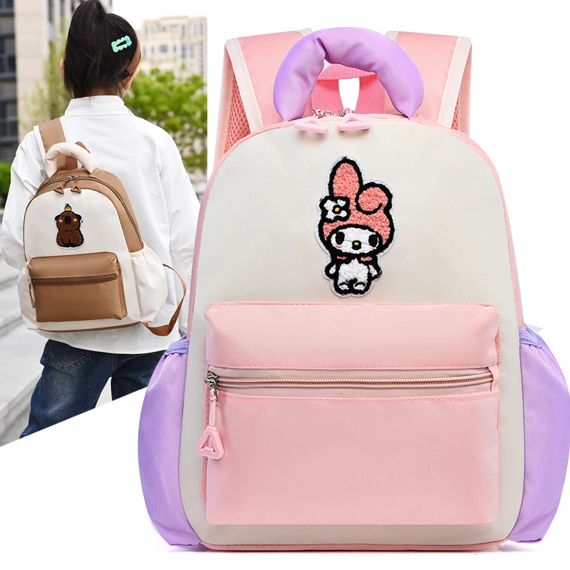 新款拼色书包幼儿园可爱卡通库洛米双肩包女童轻便护脊宝宝小背包