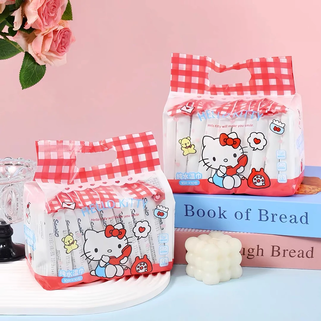 三丽鸥正版授权凯蒂猫湿巾迷你小包随身装学生可爱手口纯水湿巾纸