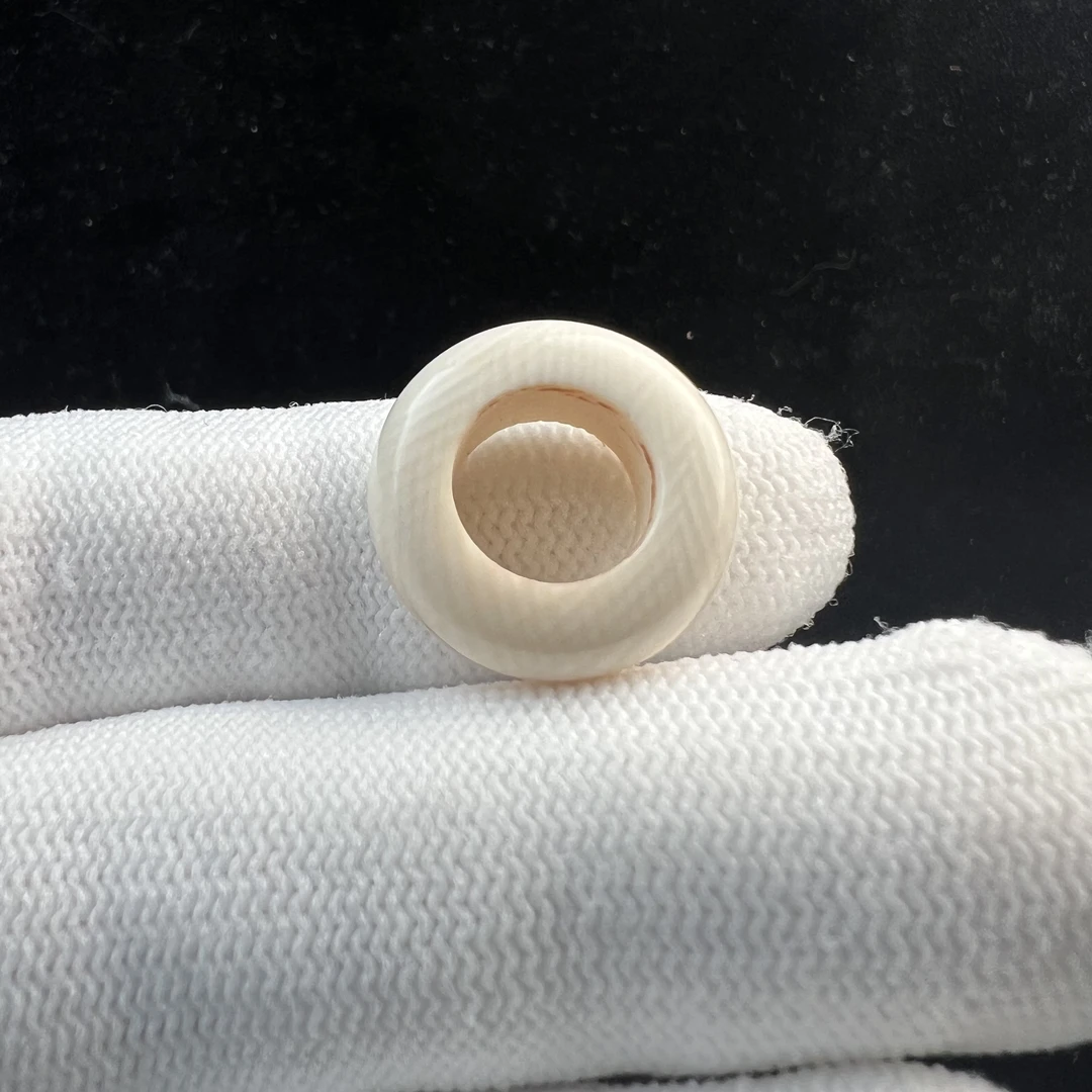 J4506天然猛犸牙跑环戒指内径10mm支持鉴定 假一罚四