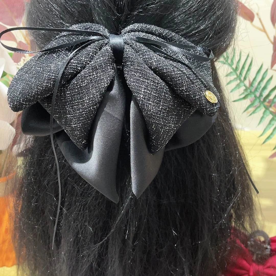 皮质铁合金蝴蝶结发夹