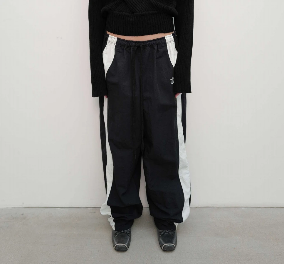 【OPEN YY】25早春YY251PT010 韩国设计师撞色拼接休闲运动长裤