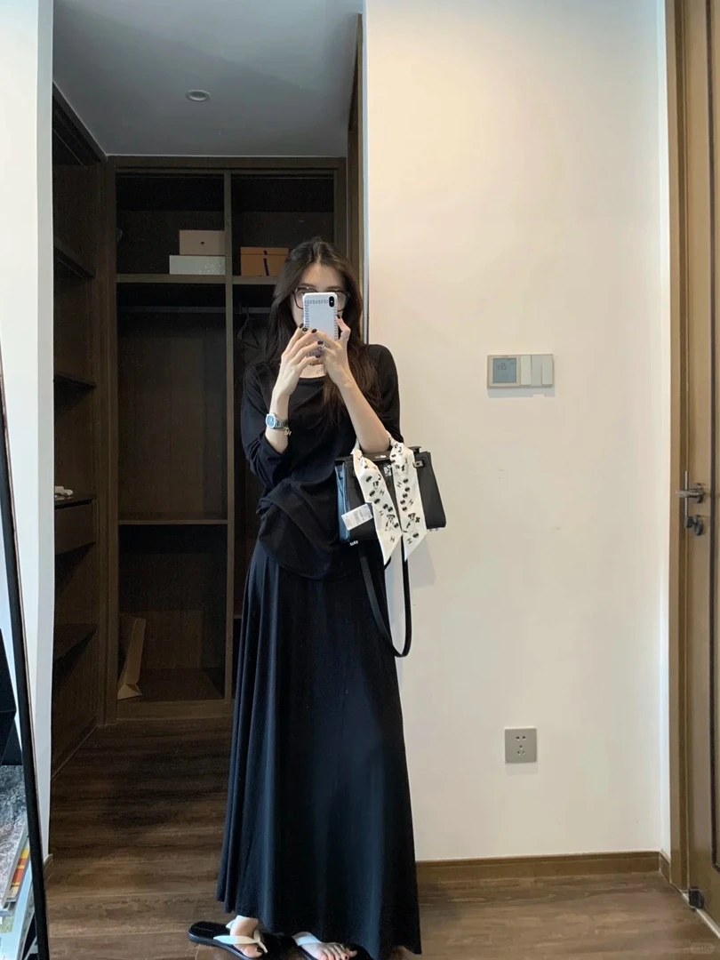 2025早秋新款时尚套装气质显瘦洋气休闲百搭性感辣妹长袖上衣半裙