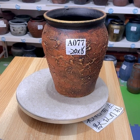 红陶我****糊手工制作工艺花盆