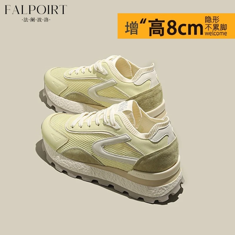 FALPOIRT网面透气酷奇阿甘鞋女夏季厚底百搭运动小个子内增高老爹