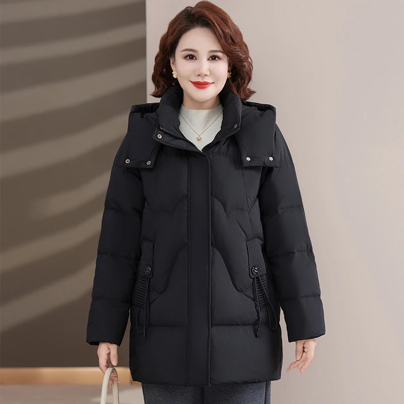 妈妈装羽绒服大码60岁中老年人奶奶新款加厚宽松冬装保暖外套女