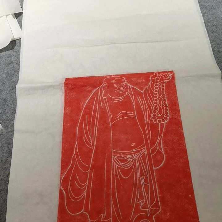 昌化石印石弥勒佛拓片一张三尺整纸大尺寸