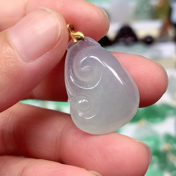 吊坠(不含链)18K金镶嵌翡翠