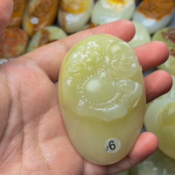 泡***泡方解石手把件佛公