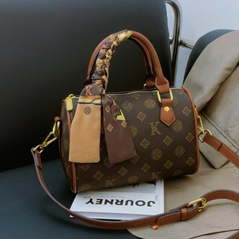 跨境时尚波士顿小包包女2025新款女士气质印花百搭时尚单肩斜挎