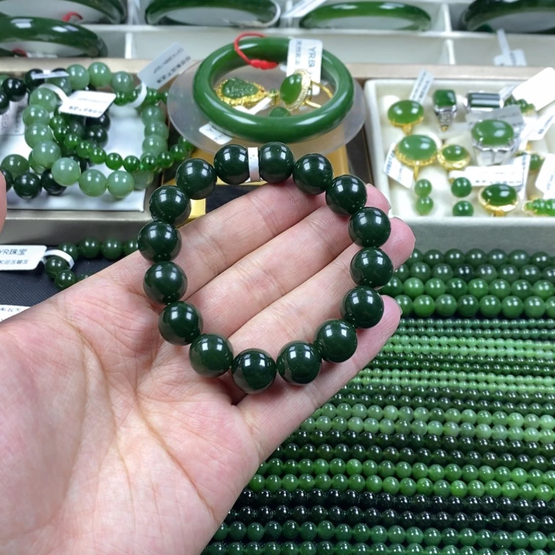 和田玉（碧玉）手串未镶嵌卡13