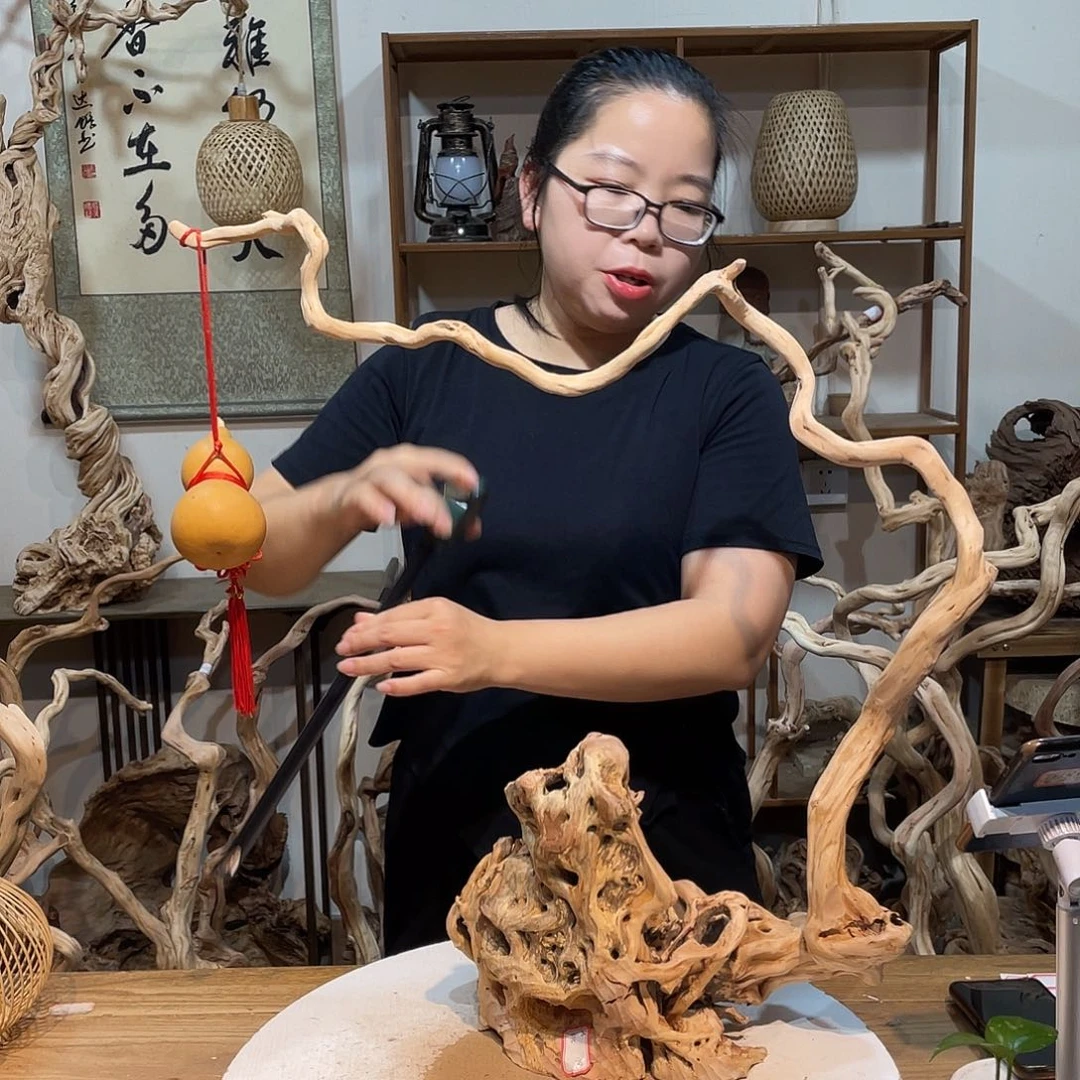 香榧木杜鹃根根艺摆件