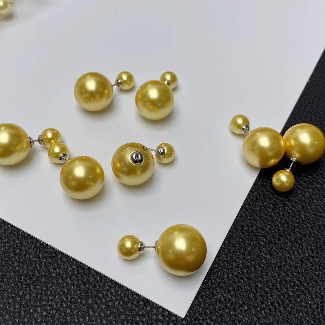 「戴琴珠宝」DQ22-贝珠16mm左右金色耳饰(多样性发其一)