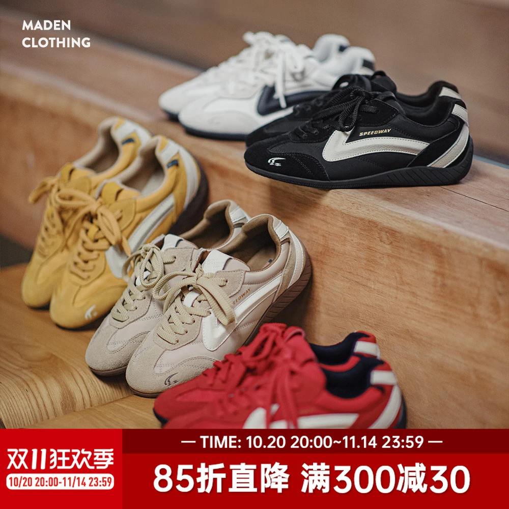 马登极速赛车鞋女款2025夏季新款复古透气德训鞋薄底运动休闲鞋子