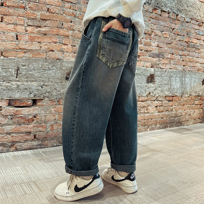 男童牛仔裤春秋大童男孩秋装裤子潮2025新款儿童秋季宽松休闲长裤