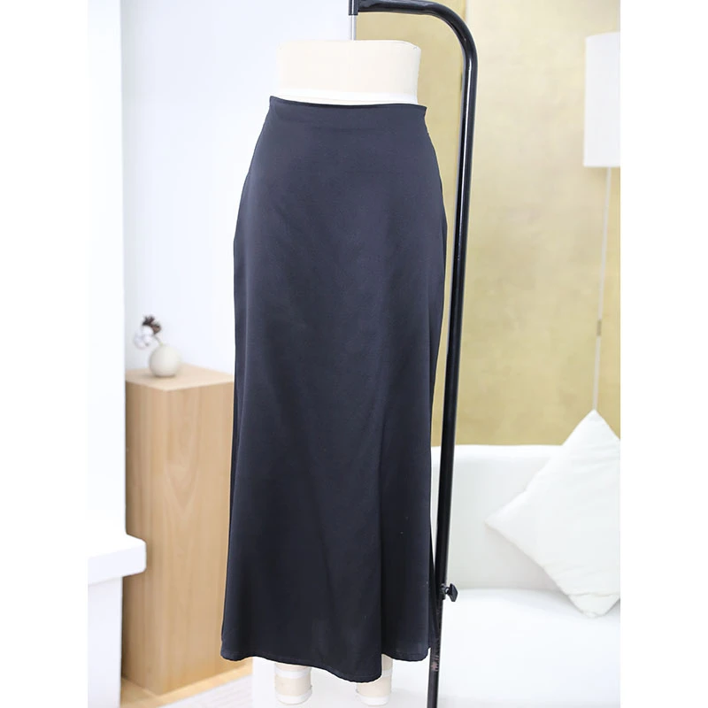 JUZININE【主播样衣】原创设计真丝夏季 a字半身长裙  677A 弹力缎