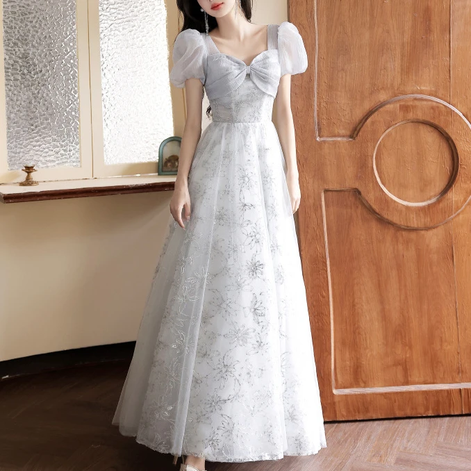 法式超仙轻纱晚礼服连衣裙轻奢小众成人礼宴会气质声乐艺考晚礼服