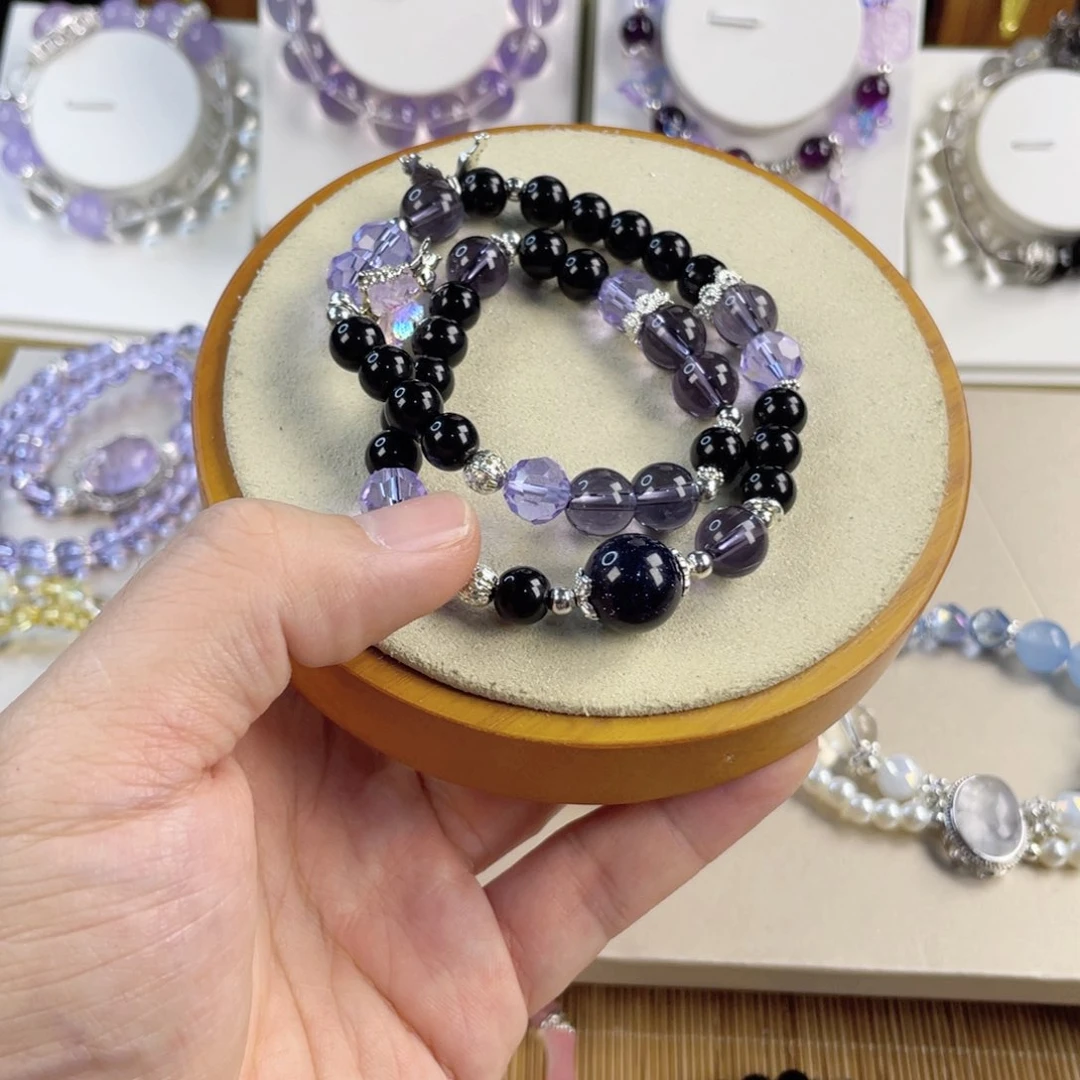 水晶手串银S925镶嵌我是一只小小鸟