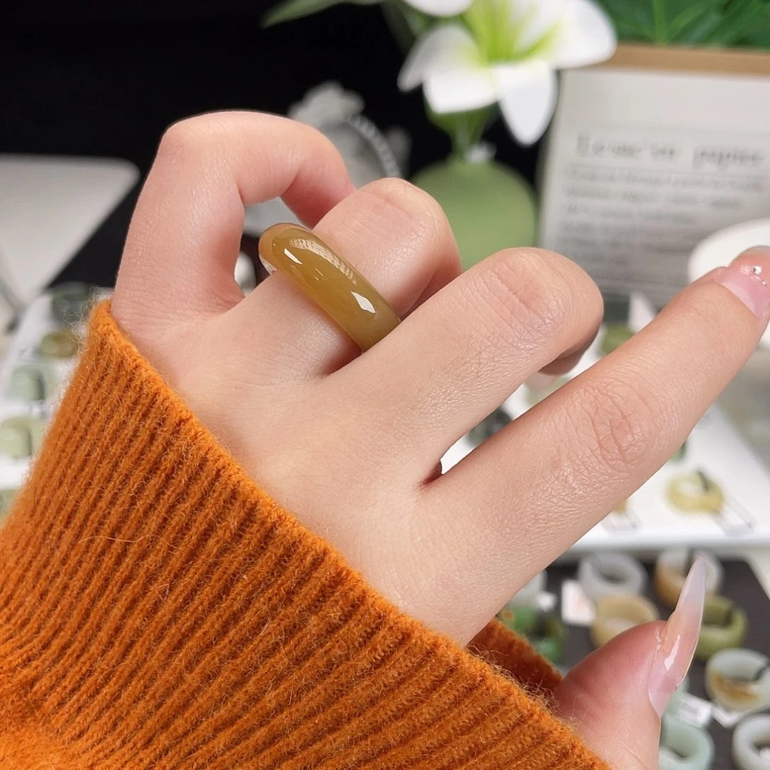 和田玉未镶嵌戒指h22全糖泥鳅背16.3不退换