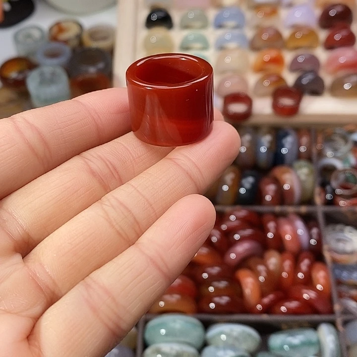 终****玛瑙/玉髓未镶嵌戒指A22不退换17.3内径