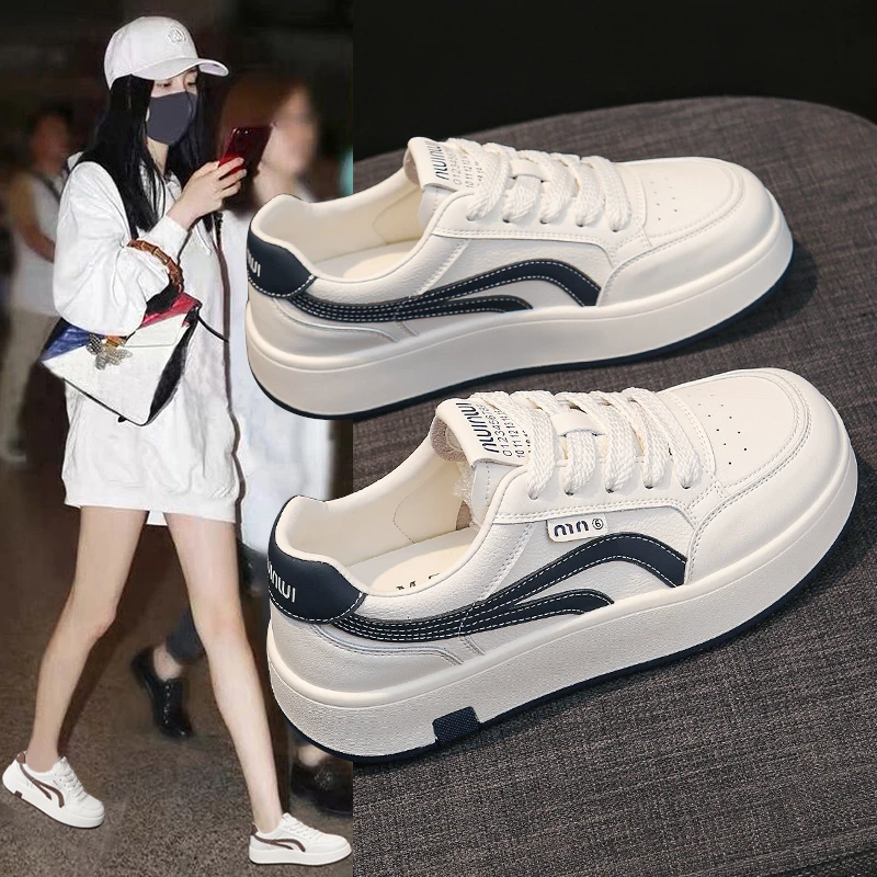 【现货！真皮】2025秋季新款百搭休闲时尚厚底小白鞋女