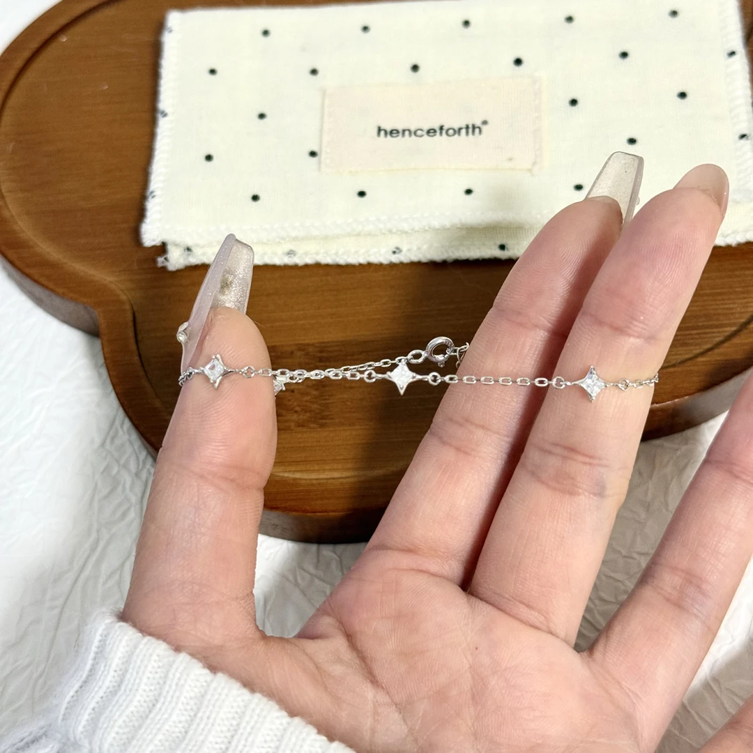 925银手链 日韩银饰手链白色韩版甜美欧若精灵风