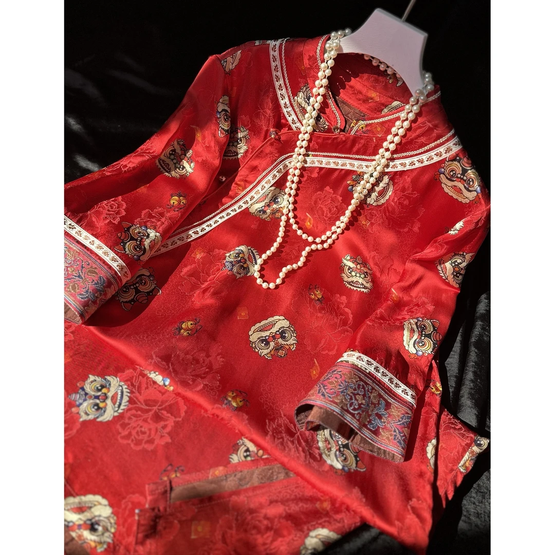 2500-常熟新中式春季新款【醒狮】过年新年战袍老料高货连衣裙