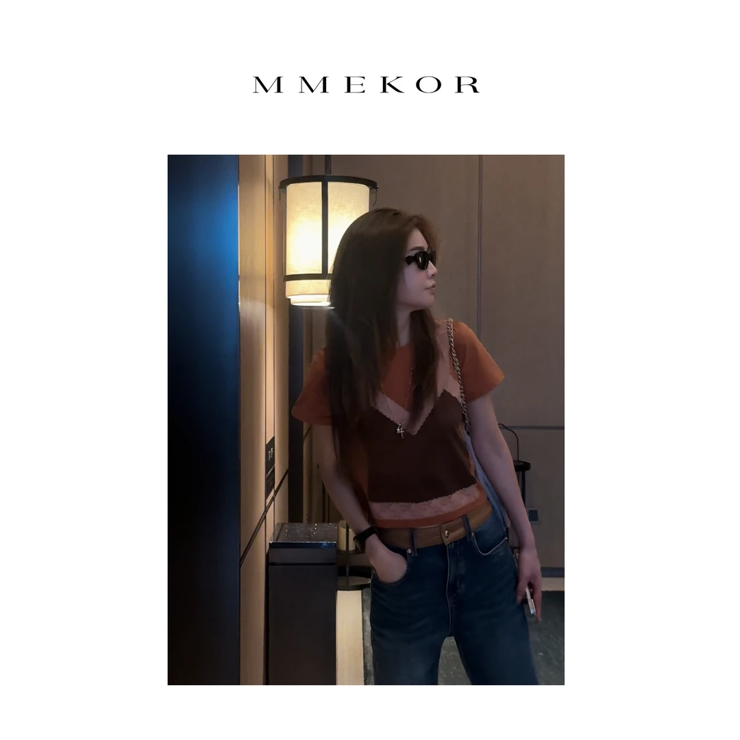 MMEKOR“瑞拉法式”T恤 2025新款秋款智性通勤休闲短袖 30506