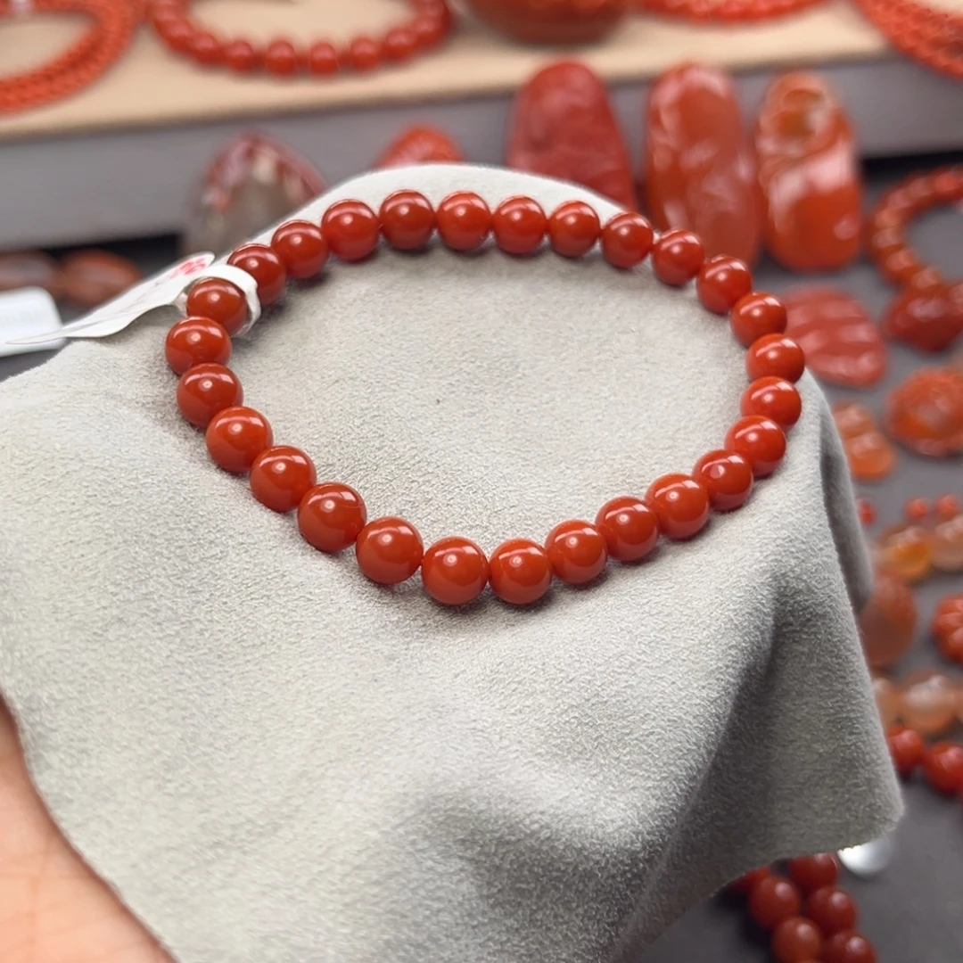 南红玛瑙未镶嵌手链