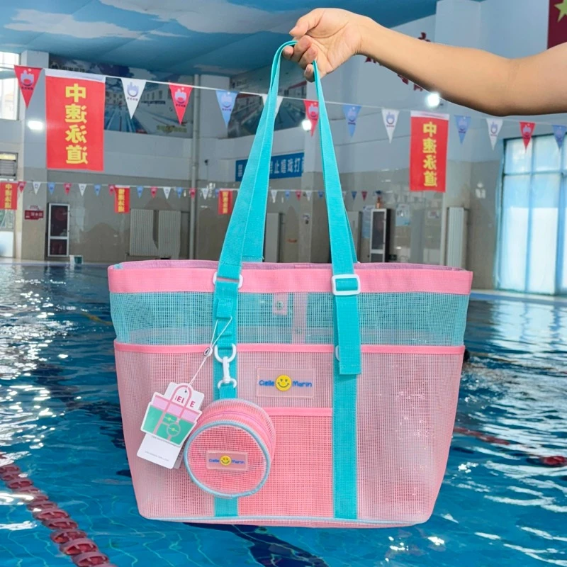 韩国ciellemarin喜马林游泳包泳衣收纳包便携手提单肩镂空网包