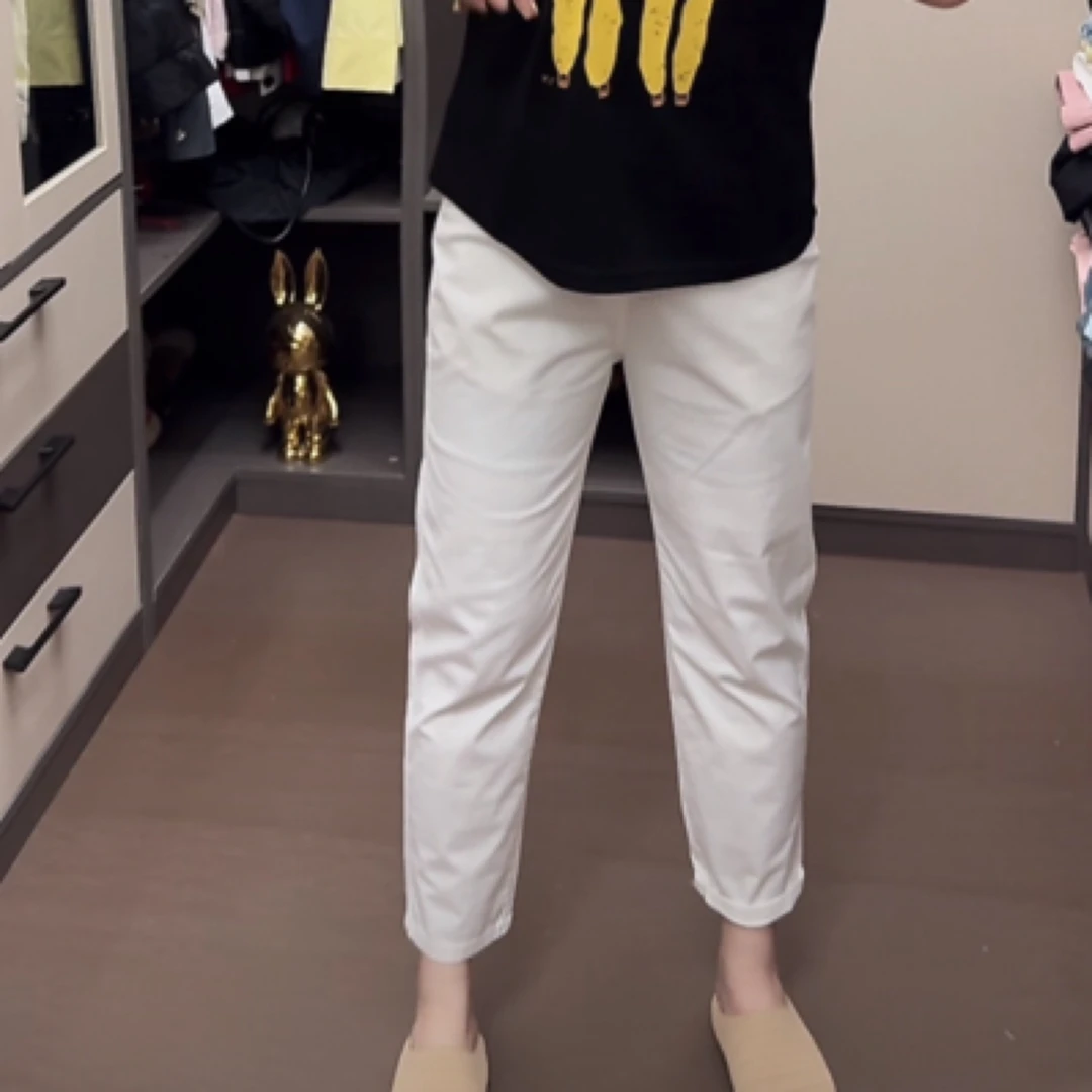 欧货显瘦休闲裤小脚裤女大码夏季薄棉洋气九分裤25023