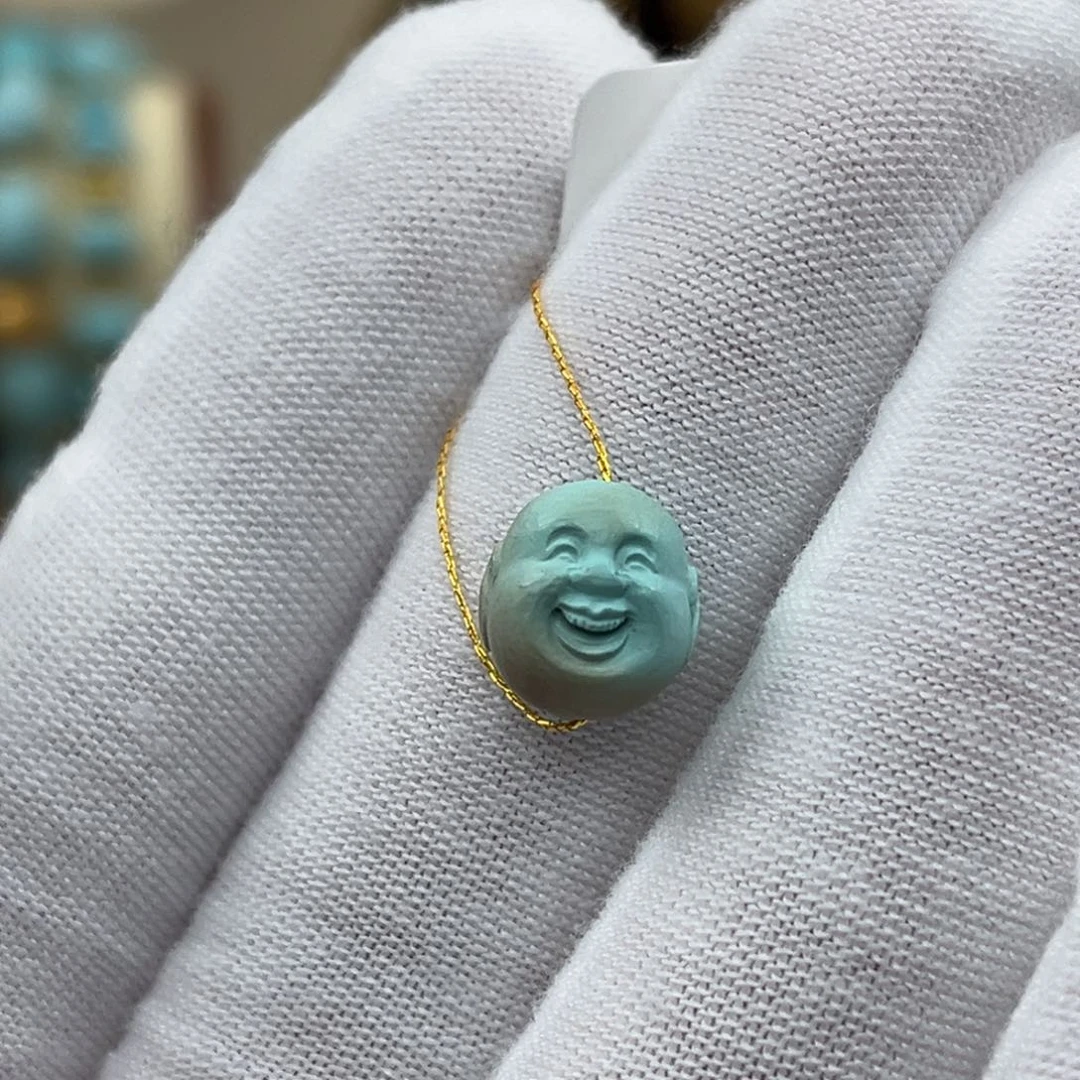 绿松石未镶嵌弥勒佛编号47