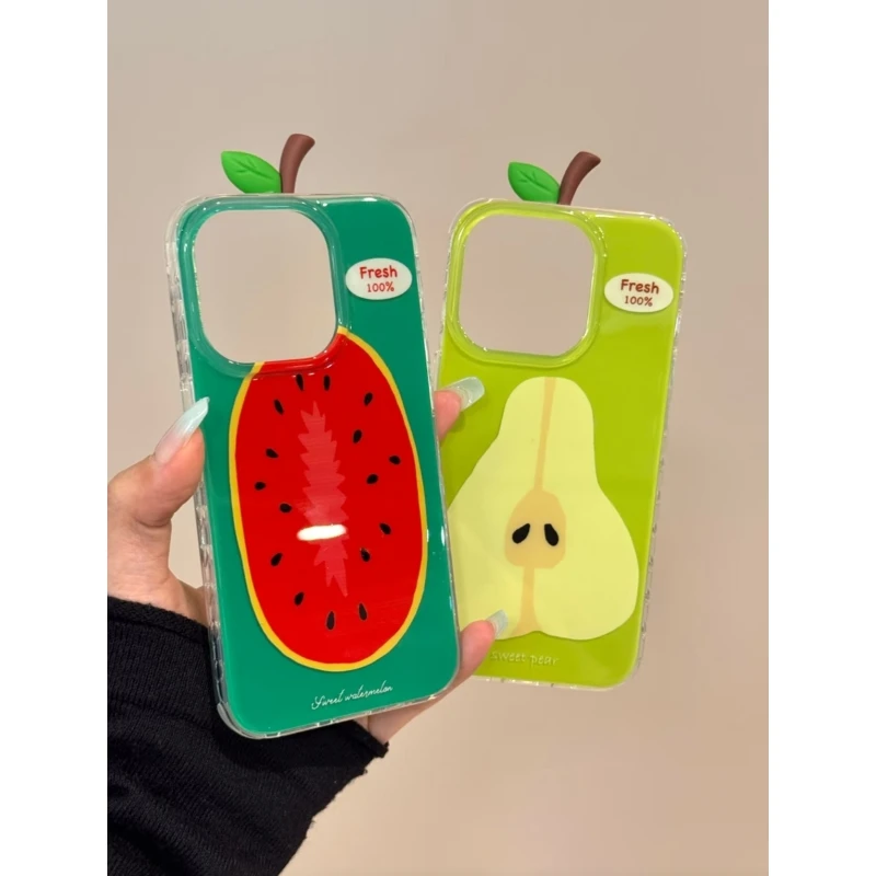 叮霖切面西瓜梨子适用iPhone1615大孔手机壳华为vivo小米15oppo套