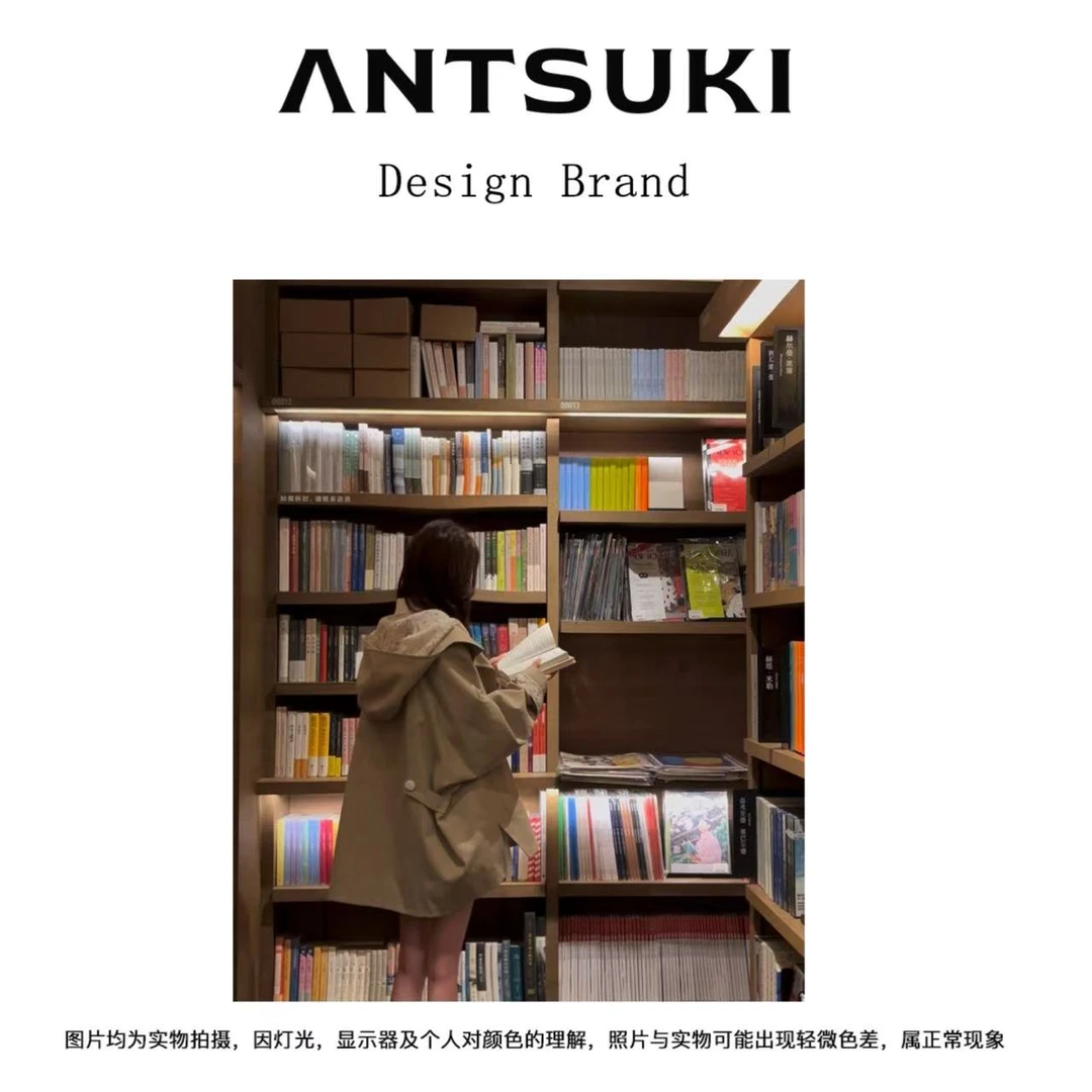AnTsuki.【爱丁堡】25早秋新款蕾丝拼接韩版风衣外套宽松休闲22