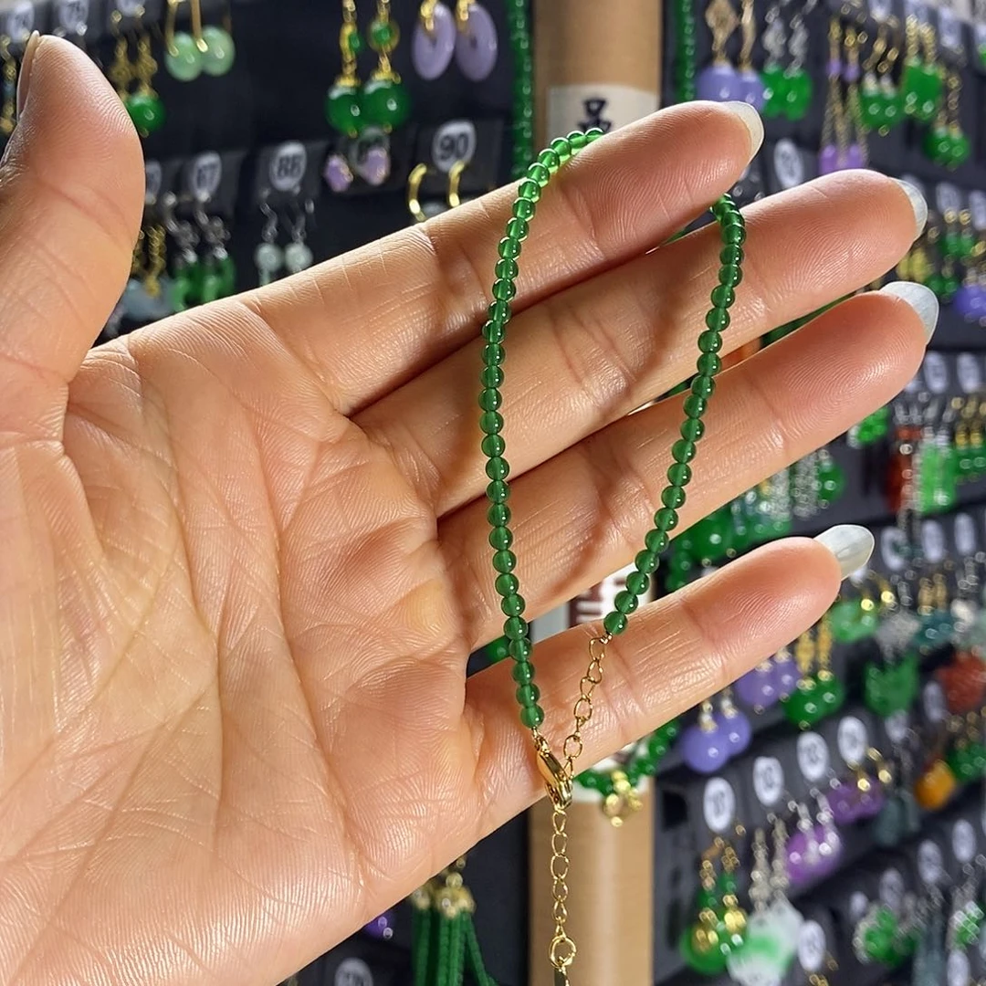 银S925镶嵌翡翠耳饰看