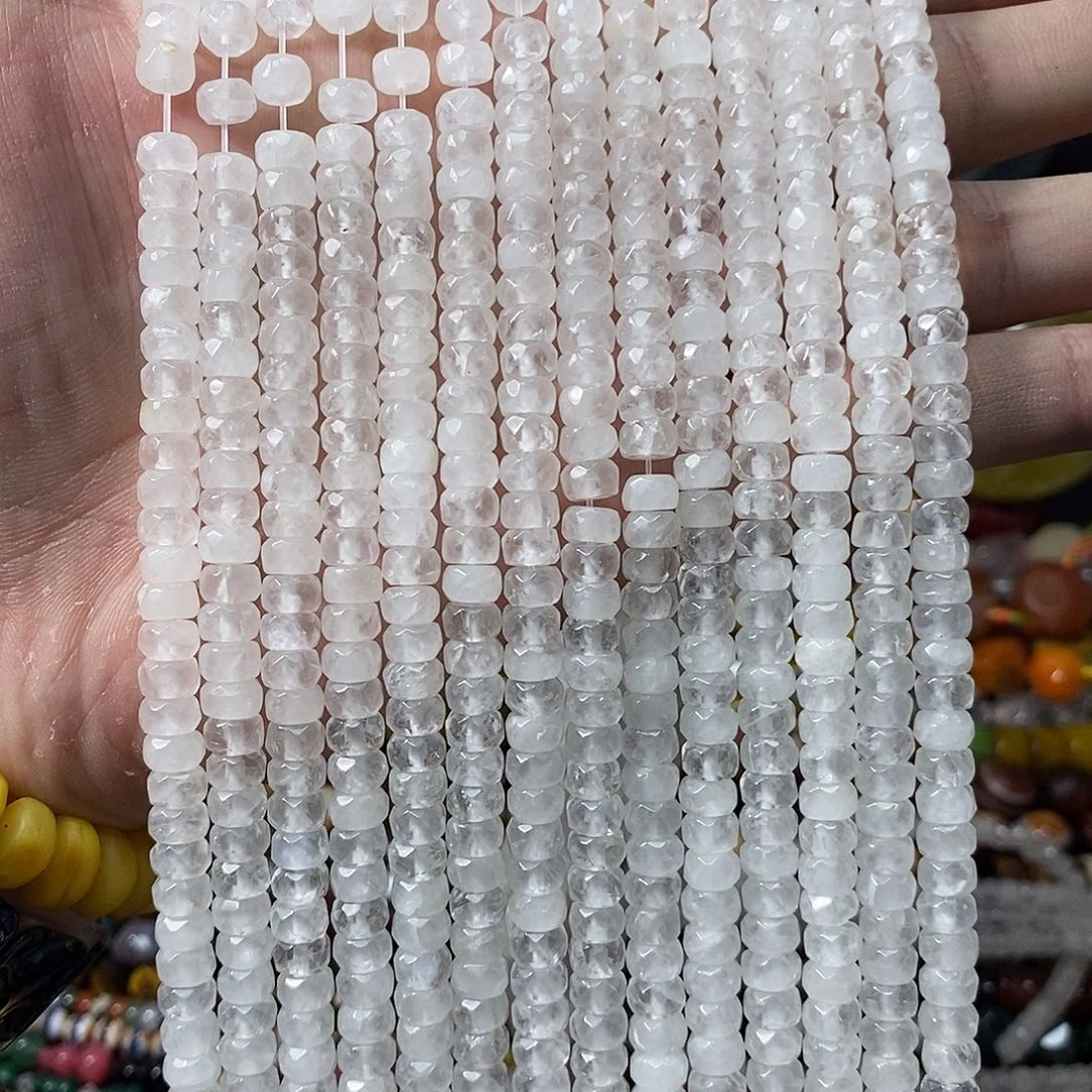 石英质玉未镶嵌，天然白水晶直切隔片7mm，切面，