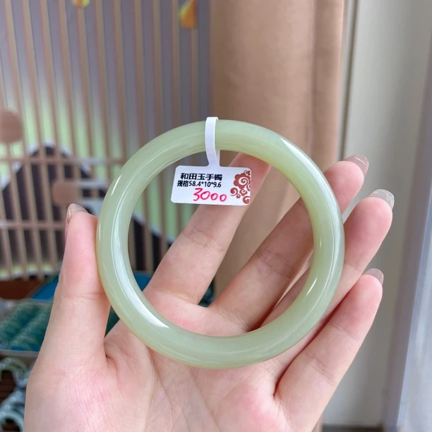 新疆和田玉于田料圆条手镯多样性发货56-58mm