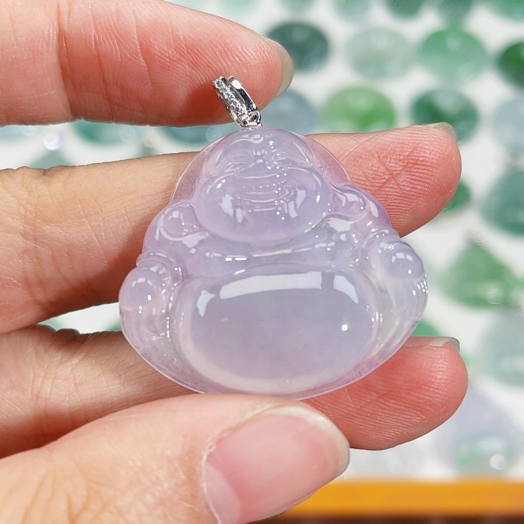 颈饰18K金镶嵌翡翠吊坠