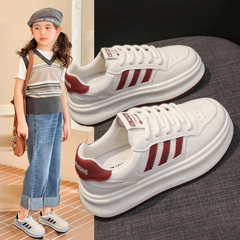女童小白鞋2025年春秋新款百搭儿童运动鞋中大童女孩学生休闲板鞋